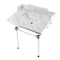 Kingston Brass 30 Carrara Marble Console Sink with Acrylic Legs, Marble WhitePolished Nickel LMS3030MASQ6 - alternate 1